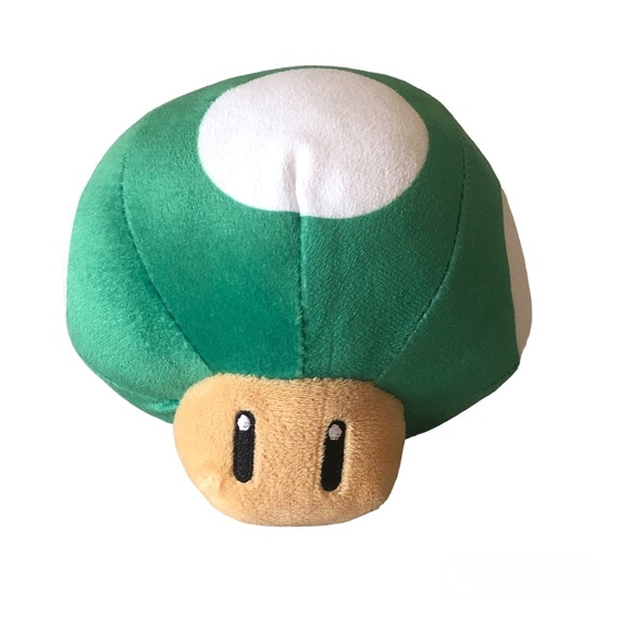 Nintendo Super Mario Bros 1-Up Green Mushroom Power Up 6" Plush Stuffed Toy - Picture 1 of 12